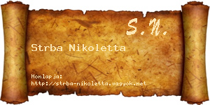 Strba Nikoletta névjegykártya