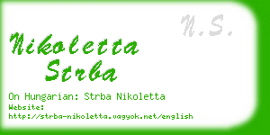nikoletta strba business card